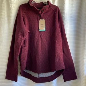 Prana Frozen Falls Sweater NWT Size Large Mulberry Wool!
